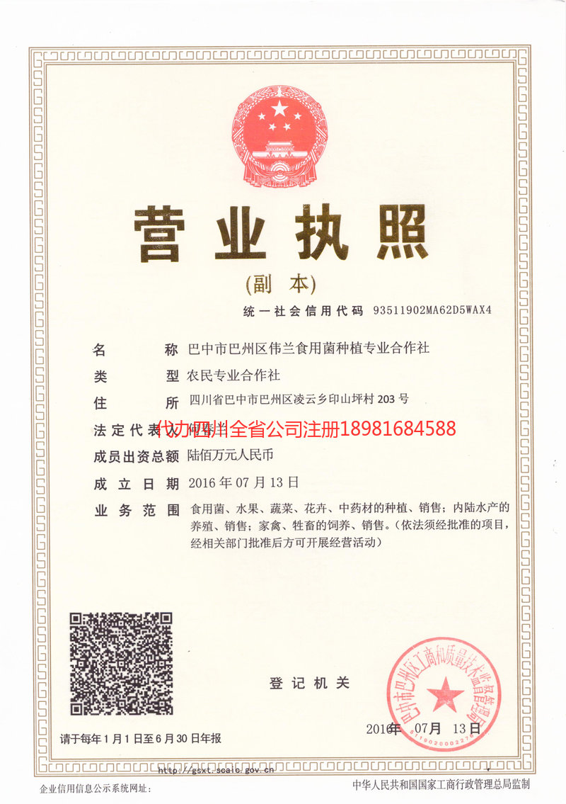 禹州禹州伟兰食用菌种植专业合作社